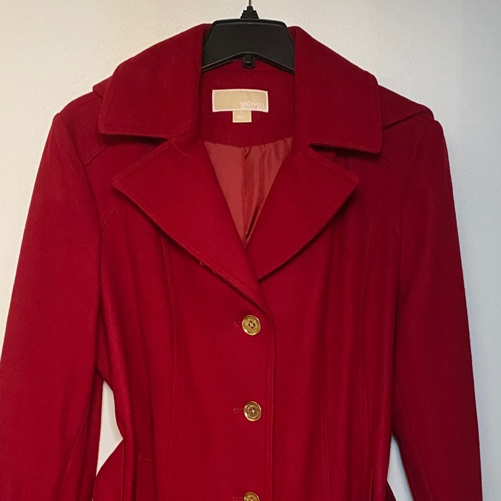 MICHAEL Michael Kors Red Missy Wool Blend Coat